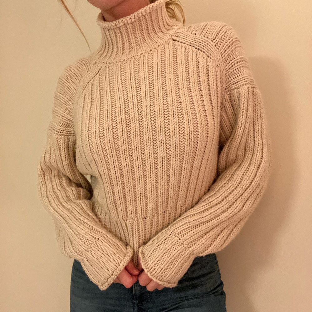H&M Cream Turtleneck Sweater